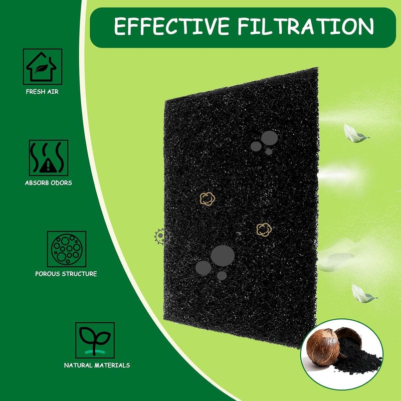 LOSUIN 6 Pack Universal Coconut Filters for Diaper Pail/Trash Can Activated Carbon Filter,Stick-On Diaper Pail Carbon Filters,Garbage Cans Coconut Filter Replacement - Image 3
